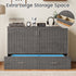 Puremind Solid Wood Murphy Bed, Queen Size Cabinet Bed with Charging Port and Storage Drawer for Guest Room/Home/Office