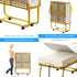 Puremind Folding Bed with 5” Mattress Included, Rollaway Bed for Guests and Families, Space-Saving Temporary Bed with Lockable Rollers (A+), Gold