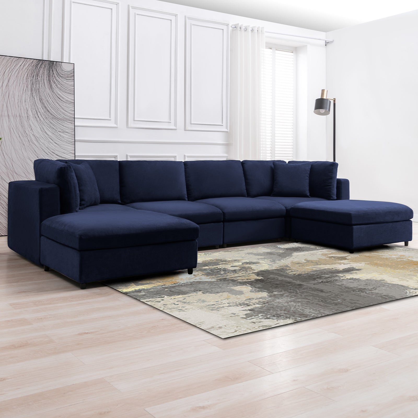 Modern Convertible Sectional Sofa Set