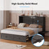 Puremind Queen Size Murphy Bed with Mattress, Murphy Cube Cabinet Bed with USB Charging Station and Large Storage Drawer, Murphy Chest Bed for Small Guest Room/Home/Office