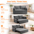Puremind 66.5" Queen Pull Out Couch Bed with Adjustable Backrest, Bubble Fleece Convertible Sofa Bed with Side Pockets for Living Room/Apartment