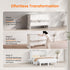 Puremind Murphy Bed with Mattress & Desk, Hideaway Wall Bed with Charging Port, Folding Cabinet Bed for Home/Small Space