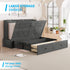 Puremind Queen Size Murphy Bed with Mattress, Murphy Cube Cabinet Bed with USB Charging Station and Large Storage Drawer, Murphy Chest Bed for Small Guest Room/Home/Office