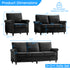 Puremind Living Room Furniture Sets, 3 Piece Sofa Set, Chenille Sectional Couches for Living Room/Apartment, Include Sofa, Loveseat and Armchair