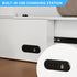 Puremind Queen Size Murphy Bed with Foldable Mattress, Cabinet Bed with Storage Drawer and Charging Ports, Murphy Bed Furniture for Bedroom/Office,