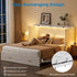 Mjkone Queen Size Murphy Bed with LED Light,Murphy Cabinet Bed with Folding Mattress,Convertible Cabinet Bed for Small Space