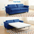 Mjkone Queen Size Convertible Pull Out Sleeper Sofa Bed with Mattress for Living Room, Apartment or Office