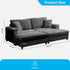 Mjkone 85’’ Loveseat Sectional Sofa with 2 Ottoman,Corduroy Deep Seat Couch with Storage Armrests Living Room Furniture,