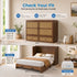 Mjkone Murphy Bed Queen with Mattress,Murphy Cabinet Bed with Rattan Panel and Charging Station,Multifunctional Storage Cabinet Beds for Bedroom