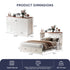 ZAFLY Murphy Bed with Trifold Foam Mattress, Cabinet Bed with Charging Station, Queen Size Cabinet Chest Bed with Large Drawers for Living Room/Bedroom