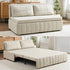 BALUS Queen Size Love Seat Sleeper Bed with Two Pillows, Leathaire, 3 in 1 Convertible Pull Out Couch for Apartment/ Living Room/ Bedroom