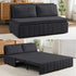 BALUS Queen Size Love Seat Sleeper Bed with Two Pillows, Leathaire, 3 in 1 Convertible Pull Out Couch for Apartment/ Living Room/ Bedroom