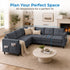 Puremind L Shaped Sofa, Oversized 5 Seat Corner Sofa with Side Pockets, Sectional Couches for Living Room/Apartment