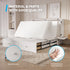 Puremind Queen Size Murphy Bed with Mattress, Murphy Cube Cabinet Bed with USB Charging Station and Large Storage Drawer, Murphy Chest Bed for Small Guest Room/Home/Office,
