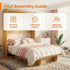 Puremind Queen Size Murphy Bed, Wood Foldable Wall Bed Frame, Storage Cabinet Bed for Bedroom/Office, Space-Saving, No Box Spring Needed