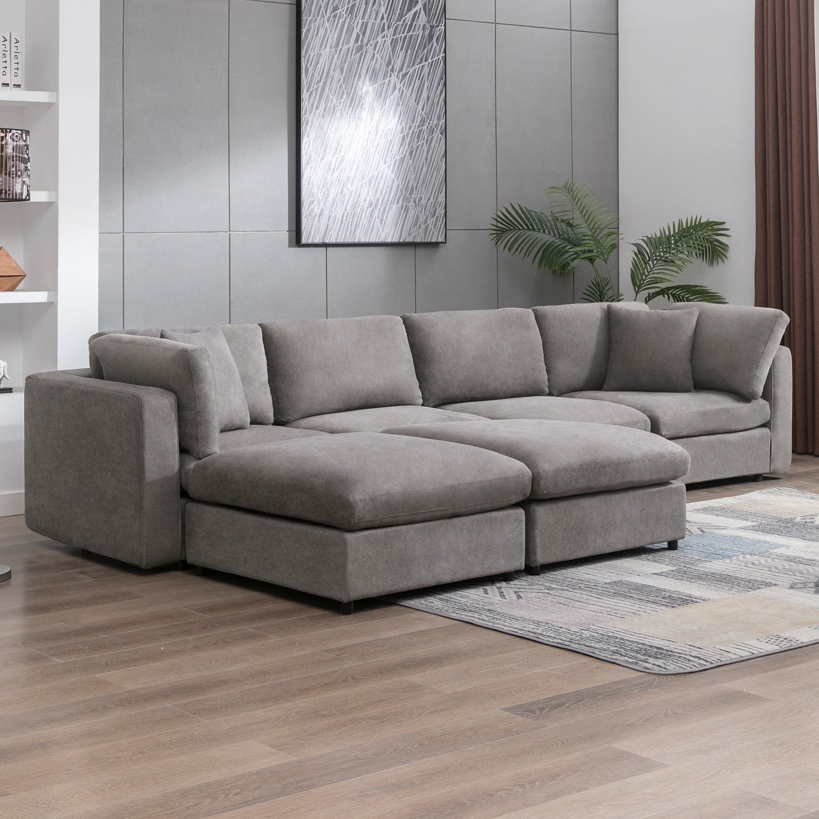 Modern Convertible Sectional Sofa Set