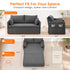 Puremind 66.5" Queen Pull Out Couch Bed with Adjustable Backrest, Bubble Fleece Convertible Sofa Bed with Side Pockets for Living Room/Apartment