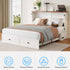 Puremind Queen Size Murphy Bed with Mattress, Murphy Cube Cabinet Bed with USB Charging Station and Large Storage Drawer, Murphy Chest Bed for Guest Room/Home/Office