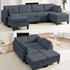 Puremind 6 Piece Modular Sectional Sofa with Storage, U/L Shaped Sectional Couch with Movable Ottoman, Convertible Sleeper Sofa for Living Room/Apartment