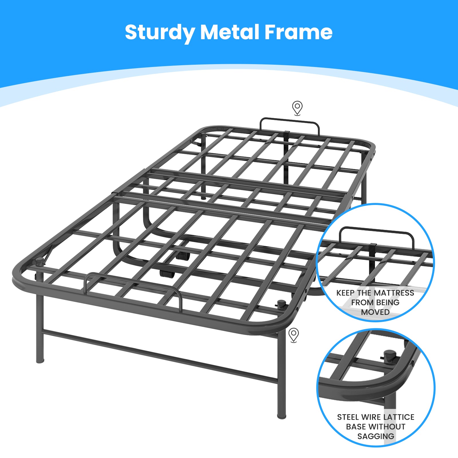 Puremind Folding Bed with 5 Inch Foam Mattress, 75"x31" Rollaway Bed for Adults/Guests, Space Saving Portable Bed, Easy Assembly & Moving