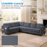 Puremind L Shaped Sofa, Oversized 5 Seat Corner Sofa with Side Pockets, Sectional Couches for Living Room/Apartment