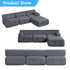 Puremind Oversized Modular Sectional Sofa, Velvet L Shaped Sofa Cloud Couch for Living Room/Apartment, No Assembly Required