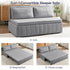 Mjkone 62’’ Leathaire Pull Out Sofa Bed, Loveseat Convertible Sleeper Sofa for Small Living Room/Apartment,