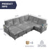 ZAFLY 101"W U Shaped Pull Out Couch, Convertible Sleeper Sofa Bed with Storage, Corduroy Sectional Sofas for Living Room