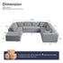 ZAFLY 140" U Shaped Modular Sectional Sofa, Corduroy Cloud Couch with Deep Seat, Oversized Sectionals for Living Room,