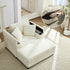 Puremind Chaise Lounge Indoor Furniture, Corduroy Chaise Lounge Chair with Storage Ottoman and Storage Armrests, Fluffy Sofa Couch with Throw Pillows for Living Room/Bedroom