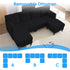 Puremind U Shaped Sofa with 2 Movable Ottomans, Corduroy Modular Sectional Couch for Living Room/Apartment