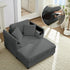 Puremind Chaise Lounge Indoor Furniture, Corduroy Chaise Lounge Chair with Storage Ottoman and Storage Armrests, Fluffy Sofa Couch with Throw Pillows for Living Room/Bedroom