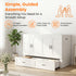 Puremind Queen Size Murphy Bed with Mattress, Murphy Cube Cabinet Bed with USB Charging Station and Storage Drawer, Murphy Chest Bed for Guest Room/Home/Office