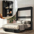 Puremind Queen Size Murphy Bed, Wood Foldable Wall Bed Frame, Storage Cabinet Bed for Bedroom/Office, Space-Saving, No Box Spring Needed