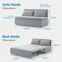Mjkone Convertible Sofa Bed Twin Size,Linen Pull Out Sofa Bed with Cushions&Throw Pillows,Revesible Sleeper Couch for Apartment/Small Spaces