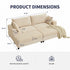 ZAFLY 85” Black Sectional Sofa with Chaise, Oversized Loveseat Deep Seat Couch, Corduroy Sleeper Sofa for Small Spaces/Apartment