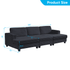ZAFLY 120” Oversized Sectional sofa, Deep Seat Couch with Wider Armrests, Corduroy Sleeper Sofa for Living Room
