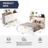 ZAFLY Murphy Bed with Trifold Foam Mattress, Cabinet Bed with Charging Station, Queen Size Cabinet Chest Bed with Large Drawers for Living Room/Bedroom