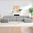 Mjkone 99"W L Shaped Velvet Sectional Sofa with Reversible Chaise,Free Combination Ottoman, 4 Seater Modular Sectional Sofa with Rivet Trim, Convertible Sofa Couches for Living Room