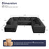 ZAFLY 140" U Shaped Modular Sectional Sofa, Corduroy Cloud Couch with Deep Seat, Oversized Sectionals for Living Room,