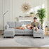ZAFLY U Shaped Sectional Sofa with Movable Ottoman, Corduroy Sectionals for Living Room