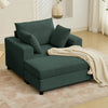 BALUS Chaise Lounge Chair Indoor with Ottoman, Oversized Corduroy Single Sofa Chair with 2 Pillows, Comfy Deap Sleeper Seat for Living Room