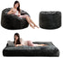 BALUS Convertible 2-in-1 Bean Bag Chair & Bed with Removable Velvet Covers, Memory Foam Giant Bean Bag for Apartment