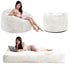 BALUS Convertible 2-in-1 Bean Bag Chair & Bed with Removable Velvet Covers, Memory Foam Giant Bean Bag for Apartment