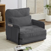 BALUS Futon Sofa Bed, 4-in-1 Corduroy Floor Couch Bed with Folding Mattress, Convertible Sleeper Sofa for Living Room,