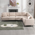 BALUS Modern Sectional Sofa, Linen Fabric Sofa Sleeper, Oversize L-Shaped Sofa Couch for Living Room