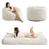 BALUS Convertible 2-in-1 Bean Bag Chair & Bed with Removable Velvet Covers, Memory Foam Giant Bean Bag for Apartment