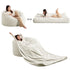 BALUS Convertible 2-in-1 Bean Bag Chair & Bed with Removable Velvet Covers, Memory Foam Giant Bean Bag for Apartment