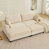 BALUS Oversized Loveseat Sectional Sofa with 2 Ottomans, 102.4" Corduroy Fabric Deep Seat Cloud Sofa for Living Room