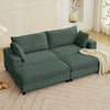 BALUS Oversized Loveseat Sectional Sofa with 2 Ottomans, 102.4" Corduroy Fabric Deep Seat Cloud Sofa for Living Room